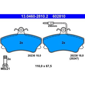 Bremsbelagsatz Scheibenbremse ATE 13.0460-2810.2 für Renault Espace II