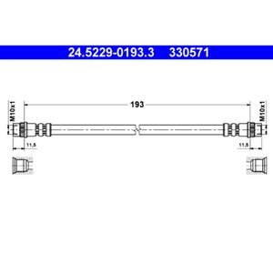 Bremsschlauch ATE 24.5229-0193.3 für Renault Kangoo Rapid Modus Grand