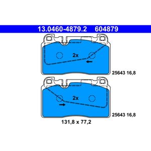 Bremsbelagsatz Scheibenbremse ATE 13.0460-4879.2 für Audi Porsche A7 Sportback