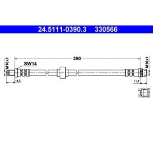 Bremsschlauch ATE 24.5111-0390.3 für Renault Megane I Classic Scénic