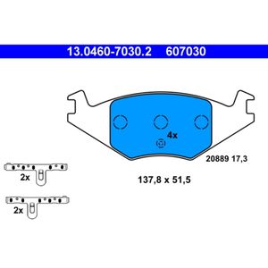 Bremsbelagsatz Scheibenbremse ATE 13.0460-7030.2 für VW Seat Derby Golf II