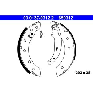 Bremsbackensatz ATE 03.0137-0312.2 für Citroën Peugeot Renault Dacia ZX