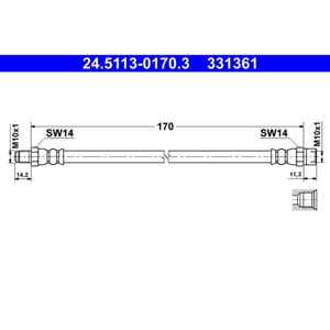 Bremsschlauch ATE 24.5113-0170.3 für VW Transporter T4