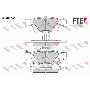 Bremsbelagsatz Scheibenbremse FTE 9011037 für Jeep Dodge Grand Cherokee IV