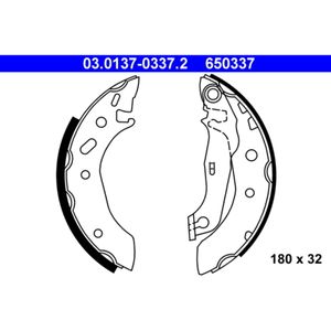 Bremsbackensatz ATE 03.0137-0337.2 für Ford Escort VI Turnier KA