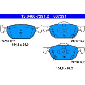 Bremsbelagsatz Scheibenbremse ATE 13.0460-7291.2 für Honda Accord VIII