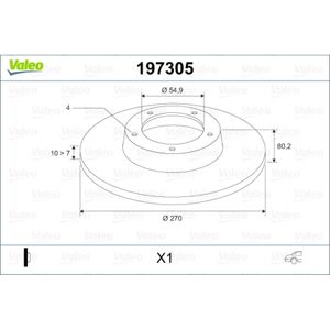 Bremsscheibe VALEO 197305 für Renault Megane II Grandtour Scénic