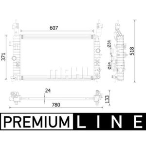 Kühler Motorkühlung MAHLE CR 2229 000P für Opel Meriva A