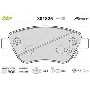 Bremsbelagsatz Scheibenbremse VALEO 301825 für Opel Fiat Corsa D Doblo Adam