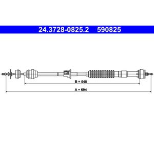 Seilzug Kupplungsbetätigung ATE 24.3728-0825.2 für Peugeot 306 Break