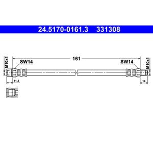 Bremsschlauch ATE 24.5170-0161.3 für Audi VW Seat 80 B3 200 C2 Coupe B2 Golf II