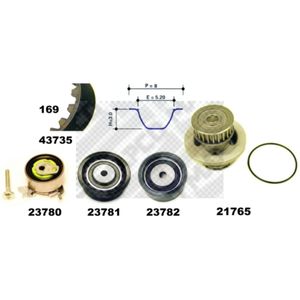 Wasserpumpe + Zahnriemensatz MAPCO 41735/2 für Opel Corsa B Tigra Vectra CC