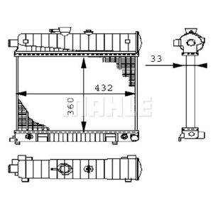 Kühler Motorkühlung MAHLE CR 2207 000S für Mercedes-Benz C