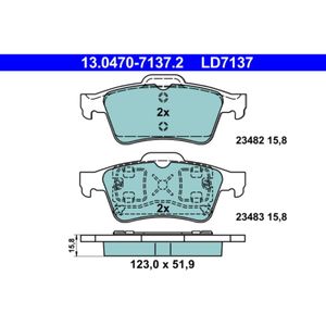 Bremsbelagsatz Scheibenbremse ATE 13.0470-7137.2 für Renault Vel Satis Laguna II