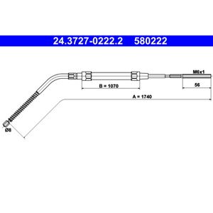 Seilzug Feststellbremse ATE 24.3727-0222.2 für BMW 3er