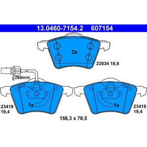 Bremsbelagsatz Scheibenbremse ATE 13.0460-7154.2 für VW Ford Seat Sharan