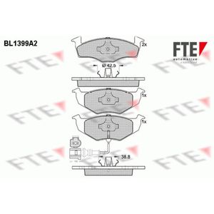 Bremsbelagsatz Scheibenbremse FTE 9010172 für Skoda VW Fabia I Lupo Polo