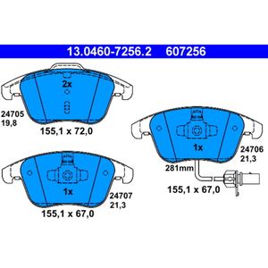 Bremsbelagsatz Scheibenbremse ATE 13.0460-7256.2 für Audi A5