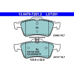 Bremsbelagsatz Scheibenbremse ATE 13.0470-7251.2 für Renault Laguna III