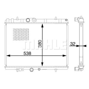 Kühler Motorkühlung MAHLE CR 1597 000S für Citroën C5 II Break