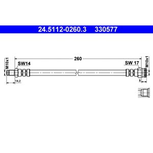 Bremsschlauch ATE 24.5112-0260.3 für Citroën Peugeot Fiat C25 J5