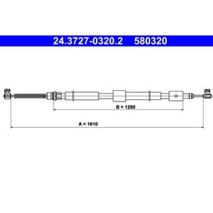 Seilzug Feststellbremse ATE 24.3727-0320.2 für Citroën ZX Break