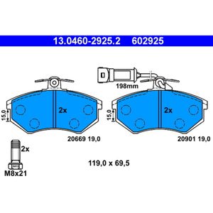 Bremsbelagsatz Scheibenbremse ATE 13.0460-2925.2 für Audi 100 C3 Quattro 80 B4