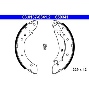 Bremsbackensatz ATE 03.0137-0341.2 für Citroën Peugeot Partner Xsara Picasso