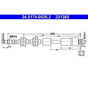 Bremsschlauch ATE 24.5174-0526.3 für BMW 3er Z4 Roadster