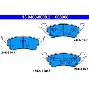 Bremsbelagsatz Scheibenbremse ATE 13.0460-8008.2 für Chrysler Voyager IV