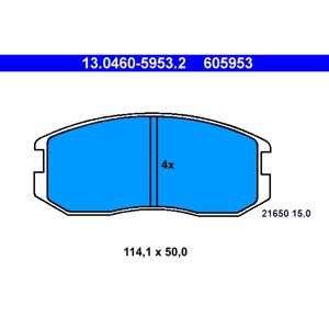 Bremsbelagsatz Scheibenbremse ATE 13.0460-5953.2 für Proton Persona 400 Wira