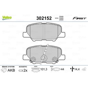 Bremsbelagsatz Scheibenbremse VALEO 302152 für Chrysler Jeep Peugeot Citroën