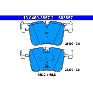 Bremsbelagsatz Scheibenbremse ATE 13.0460-3857.2 für BMW 1er X3