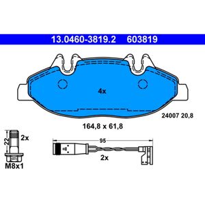 Bremsbelagsatz Scheibenbremse ATE 13.0460-3819.2 für Mercedes-Benz Vito Mixto