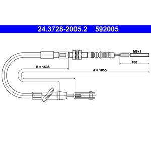 Seilzug Kupplungsbetätigung ATE 24.3728-2005.2