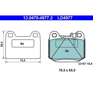 Bremsbelagsatz Scheibenbremse ATE 13.0470-4977.2 für Mercedes-Benz M