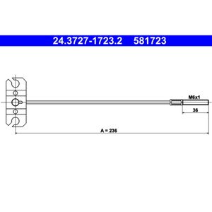 Seilzug Feststellbremse ATE 24.3727-1723.2