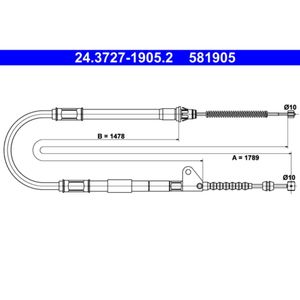 Seilzug Feststellbremse ATE 24.3727-1905.2