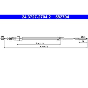 Seilzug Feststellbremse ATE 24.3727-2704.2 für Seat Ibiza II Cordoba