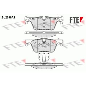 Bremsbelagsatz Scheibenbremse FTE 9010927 für BMW Mbk 1er Flame