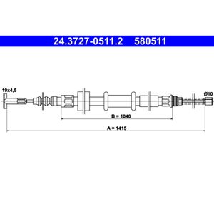 Seilzug Feststellbremse ATE 24.3727-0511.2 für Fiat Lancia Tipo Dedra Delta II