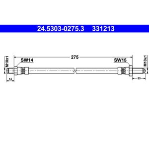 Bremsschlauch ATE 24.5303-0275.3 für Saab 90