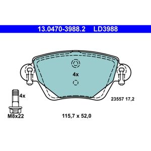 Bremsbelagsatz Scheibenbremse ATE 13.0470-3988.2 für Jaguar Ford Renault Kangoo