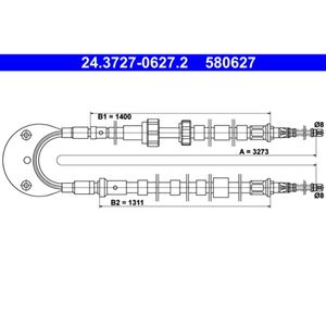 Seilzug Feststellbremse ATE 24.3727-0627.2 für Ford Escort V Orion III