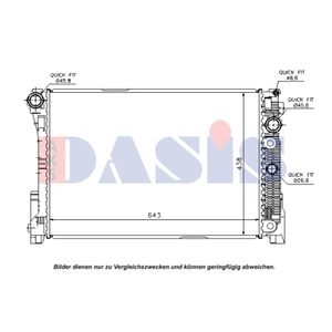 Kühler Motorkühlung AKS DASIS 120102N für Mercedes-Benz C