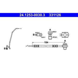 Bremsschlauch ATE 24.1253-0030.3 für VW Audi Skoda Passat B5 A6 C5 Avant