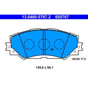 Bremsbelagsatz Scheibenbremse ATE 13.0460-5767.2