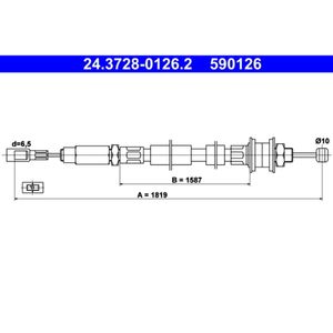 Seilzug Kupplungsbetätigung ATE 24.3728-0126.2 für VW LT 28-35 I