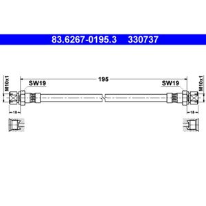 Bremsschlauch ATE 83.6267-0195.3 für Opel Corsa A TR Kadett D Caravan