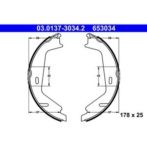 Bremsbackensatz Feststellbremse ATE 03.0137-3034.2 für Volvo Xc90 I